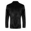 Men's Casual Velvet Suit Lapel Collar Long Sleeve Business Suit Jacket Outerwear - Noir L