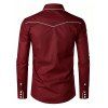 Burgundy Evening Couple Outfit Solid Color Ruched Off the Shoulder High Slit Satin Dress and Embroidered Shirt Set - Rouge Vineux S | US 4