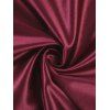 Burgundy Evening Couple Outfit Solid Color Ruched Off the Shoulder High Slit Satin Dress and Embroidered Shirt Set - Rouge Vineux S | US 4