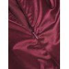 Burgundy Evening Couple Outfit Solid Color Ruched Off the Shoulder High Slit Satin Dress and Embroidered Shirt Set - Rouge Vineux S | US 4