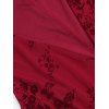 Cocktail Party Couple Outfit Solid Color Flocked Flower Mesh Plunging Neck Bodycon Midi Dress and Laper Collar Suit Set - Rouge Vineux S | US 4