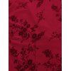 Cocktail Party Couple Outfit Solid Color Flocked Flower Mesh Plunging Neck Bodycon Midi Dress and Laper Collar Suit Set - Rouge Vineux S | US 4