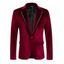 Men's Casual Velvet Suit Lapel Collar Long Sleeve Business Suit Jacket Outerwear - Rouge Vineux 4XL