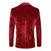 Men's Velvet Formal Suit Solid Color Lapel Collar Long Sleeve Party Suit - Rouge 3XL