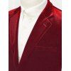 Men's Velvet Formal Suit Solid Color Lapel Collar Long Sleeve Party Suit - Rouge 3XL