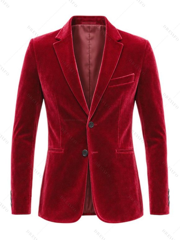 Elegant Party Couple Outfit Twist Ruched Sweetheart Neck Long Sleeve Slit Evening Dress Velvet Suit Set - RED S | US 4