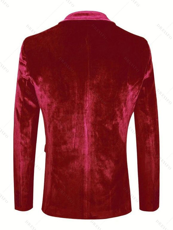 Elegant Party Couple Outfit Twist Ruched Sweetheart Neck Long Sleeve Slit Evening Dress Velvet Suit Set - RED S | US 4