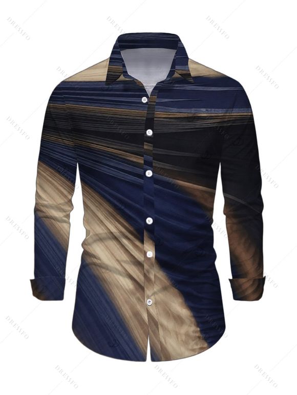 Vintage Couple Outfit Tie Dye Print Off the Shoulder Ruched Mesh Panel Bodycon Dress and Long Sleeve Shirt Set - Bleu profond S | US 4