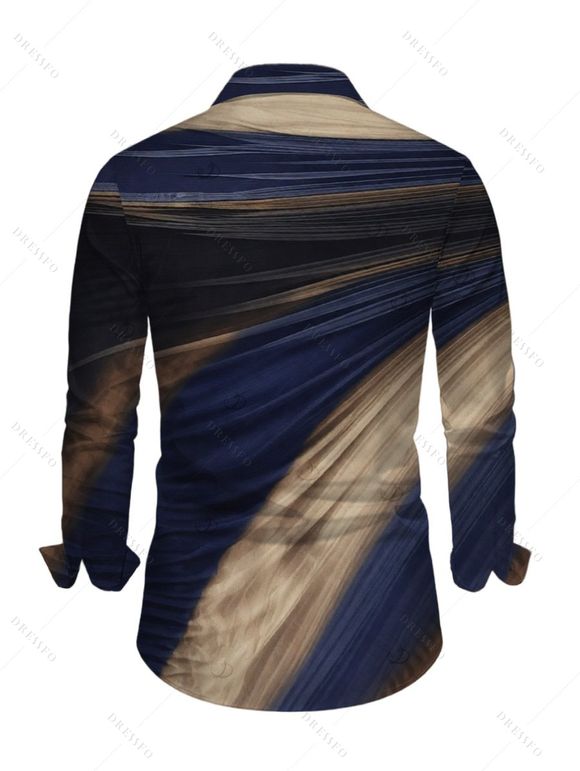 Vintage Couple Outfit Tie Dye Print Off the Shoulder Ruched Mesh Panel Bodycon Dress and Long Sleeve Shirt Set - Bleu profond S | US 4