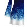Christmas Sweater Dress Ombre Galaxy Snowflake Print Long Sleeve Bodycon Mini Dress - Noir S | US 4