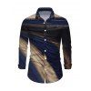 Vintage Couple Outfit Tie Dye Print Off the Shoulder Ruched Mesh Panel Bodycon Dress and Long Sleeve Shirt Set - Bleu profond S | US 4