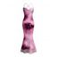 Elegant Party Dress Tie Dye Crisscross Draped Mesh Panel Bodycon Dress - Pourpre XL | US 12