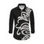 Men's Casual Shirt Vintage Crochet Hollow Out Pattern Long Sleeve Button Up Shirt - Noir S