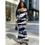 Elegant Party Dress Artistic Ink Wash Brush Stroke Print Off the Shoulder Ruched Mesh Panel Bodycon Dress - Bleu profond M | US 6