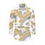 Men's Casual Shirt Colorblock Geometric Striped Print Button Up Long Sleeve Shirt - café 5XL