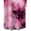 Men's Vacation Shirt Tie Dye Ombre Print Button Up Shirt - Rose S