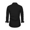 Halloween Gothic Couple Outfit Skeleton Rose Spider Web Print Pocket Square Neck Dress and Long Sleeve Shirt Set - Noir S | US 4