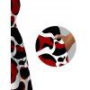 Vacation Dress Colorblock Abstract Irregular Print Pockets Square Neck A Line Dress - Noir L | US 8-10