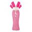 Bohemian Women Outfit Colorblock Hollow Out V Neck Cropped Top and Striped Tied Knitted Bodycon Skirt Set - café S | US 4