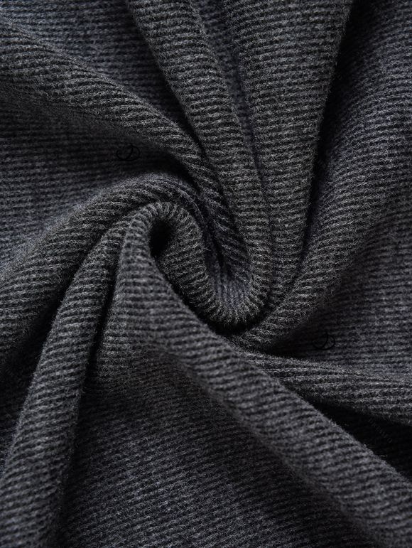 Haut à Capuche en Tricot Imprimé Jointif Tribal avec Boucle à Manches Longues - Gris L | US 8-10