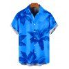 Men's Hawaiian Vacation Shirt Lily Floral Print Button Up Shirt - Bleu 3XL