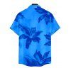 Men's Hawaiian Vacation Shirt Lily Floral Print Button Up Shirt - Bleu 3XL