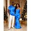 Hawaiian Vacation Couple Outfit Lily Floral Print Crisscross Ruched Mesh Bodycon Dress and Short Sleeve Shirt Set - Orange S | US 4