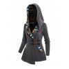 Haut à Capuche en Tricot Imprimé Jointif Tribal avec Boucle à Manches Longues - Gris L | US 8-10