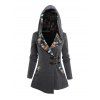 Haut à Capuche en Tricot Imprimé Jointif Tribal avec Boucle à Manches Longues - Gris L | US 8-10