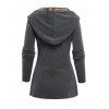 Haut à Capuche en Tricot Imprimé Jointif Tribal avec Boucle à Manches Longues - Gris L | US 8-10