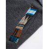 Haut à Capuche en Tricot Imprimé Jointif Tribal avec Boucle à Manches Longues - Gris L | US 8-10