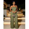 Solid Color Cargo Jumpsuit Multi-pockets Spaghetti Strap Casual Jumpsuit - LIGHT GREEN XXL | US 14