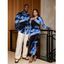 Vacation Couple Outfit Abstract Brush Stroke Print Mesh Skew Neck Bodycon Dress and Long Sleeve Shirt Set - Jaune S | US 4