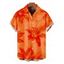 Men's Hawaiian Vacation Shirt Lily Floral Print Button Up Shirt - Orange 5XL