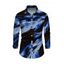 Men's Vacation Shirt Abstract Brush Stroke Print Button Up Long Sleeve Shirt - Jaune L