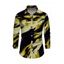 Men's Vacation Shirt Abstract Brush Stroke Print Button Up Long Sleeve Shirt - Jaune L