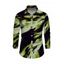 Men's Vacation Shirt Abstract Brush Stroke Print Button Up Long Sleeve Shirt - Jaune L