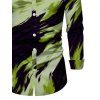 Men's Vacation Shirt Abstract Brush Stroke Print Button Up Long Sleeve Shirt - Vert S