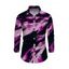 Men's Vacation Shirt Abstract Brush Stroke Print Button Up Long Sleeve Shirt - Jaune L