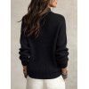 Solid Color Sweater Mock Neck Textured Asymmetrical Hem Long Sleeve Sweater - Noir XL | US 12