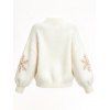 Christmas Sweater Elk Snowflake Print Drop Shoulder Long Sleeve Pullover Sweater - Blanc XL | US 10