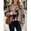 Christmas Sweater Elk Snowflake Print Drop Shoulder Long Sleeve Pullover Sweater - Rose XXL | US 12
