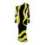 Elegant Party Dress Contrast Color Wave Curve Print Mesh Panel Skew Neck Bodycon Dress - Noir XXL | US 14