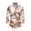 Men's Vintage Shirt Abstract Line Print Button Up Long Sleeve Shirt - Abricot S