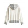 Casual Hooded Sweater Colorblock Lace Up Long Sleeve Pullover Sweater with Hood - Abricot XL | US 12