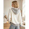 Casual Hooded Sweater Colorblock Lace Up Long Sleeve Pullover Sweater with Hood - Abricot XL | US 12