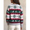 Christmas Sweater Elk Zig Zag Snowflake Print Long Sleeve Pullover Sweater - multicolor S | US 4