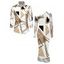 Winter Couple Outfit Colorblock Geometric Print Mesh Panel Skew Neck Bodycon Dress and Long Sleeve Shirt Set - Blanc S | US 4
