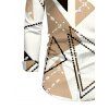 Winter Couple Outfit Colorblock Geometric Print Mesh Panel Skew Neck Bodycon Dress and Long Sleeve Shirt Set - Blanc S | US 4