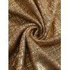 Party Dress Metallic Dress Long Lantern Sleeve Skew Neck Bodycon Dress - d'or S | US 4